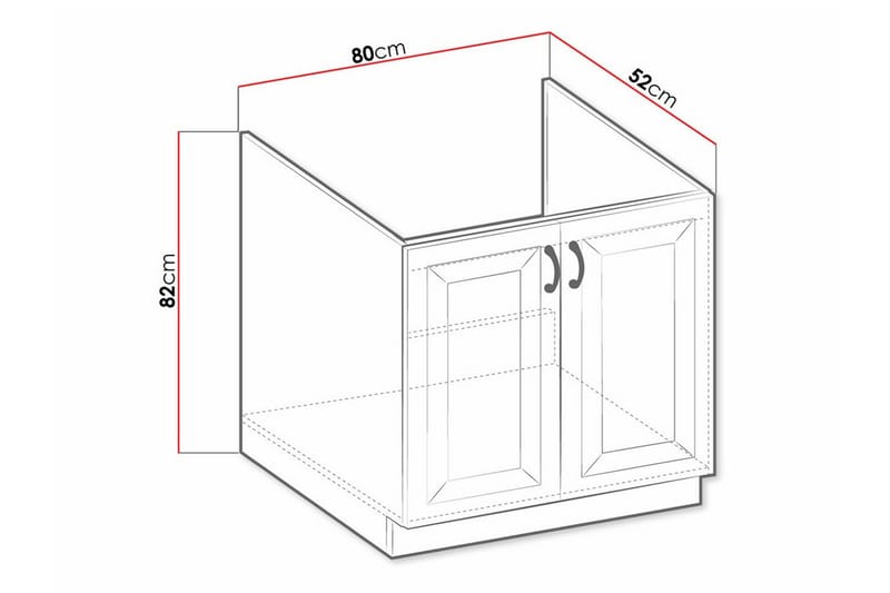 Templemore Kjøkkenskap 80 cm - Hvit - Hus & oppussing - Kjøkken & bad - Kjøkken & vaskerom - Kjøkkeninnredning - Kjøkkenskap