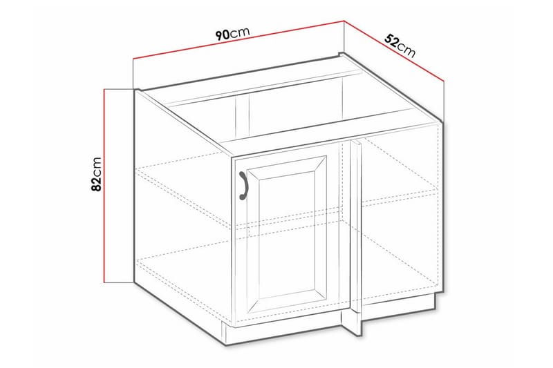 Templemore Kjøkkenskap 90 cm - svart/tre - Hus & oppussing - Kjøkken & bad - Kjøkken & vaskerom - Kjøkkeninnredning - Kjøkkenskap