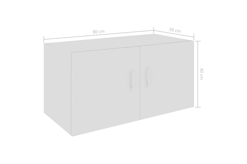 Veggmontert skap høyglans hvit 80x39x40 cm sponplate - Hus & oppussing - Kjøkken & bad - Kjøkken & vaskerom - Kjøkkeninnredning - Kjøkkenskap