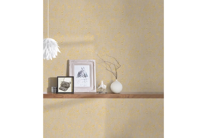 Barock Tapet Metallic Silk Uvevd Beige - AS Creation - Innredning - Veggdekorasjon - Tapeter - Mønstret tapet