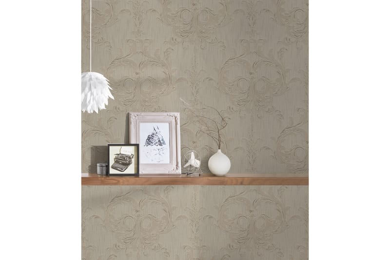 Barock Tapet Tessuto 2 Uvevd Brun Beige - AS Creation - Innredning - Veggdekorasjon - Tapeter - Mønstret tapet