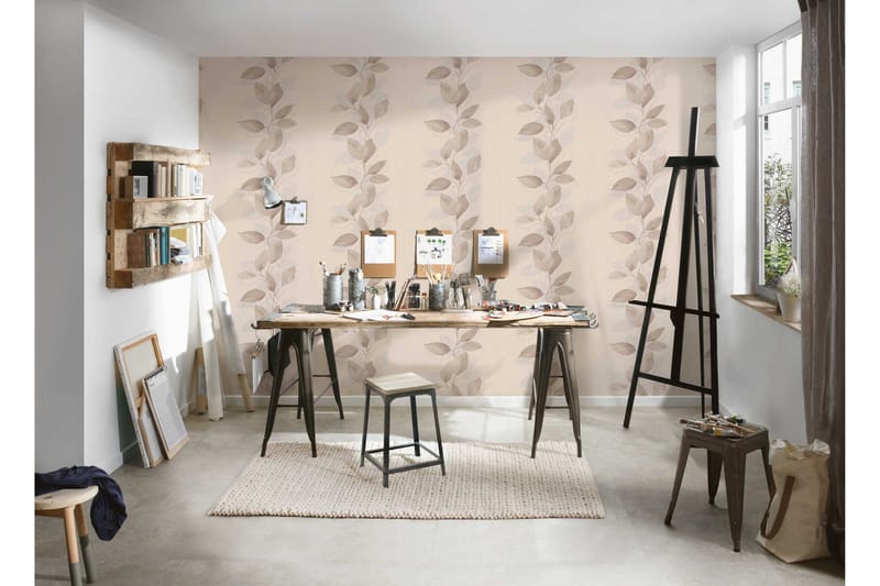 Blomstrete Tapet Attractive Uvevd Beige - AS Creation - Innredning - Veggdekorasjon - Tapeter - Mønstret tapet