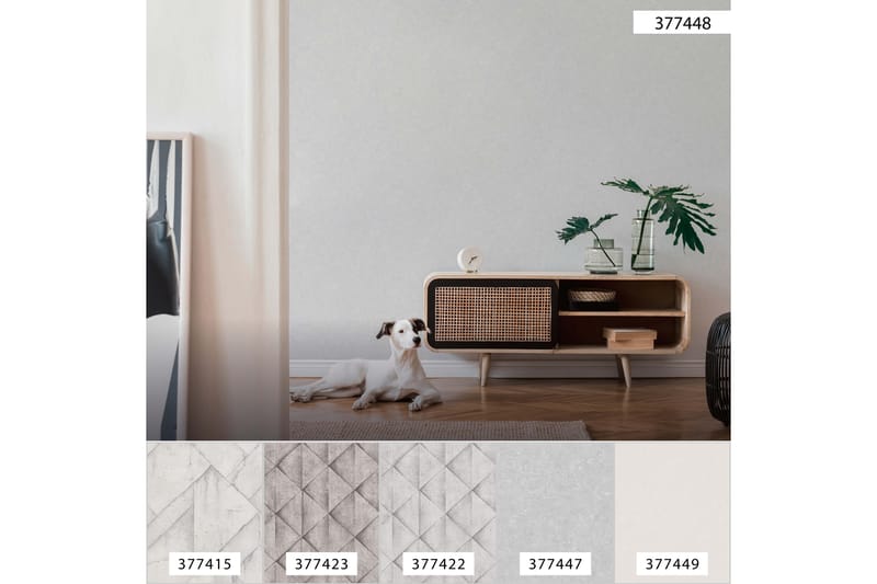Glatt Tapet Industrial Uvevd Grå Hvit - AS Creation - Innredning - Veggdekorasjon - Tapeter - Mønstret tapet