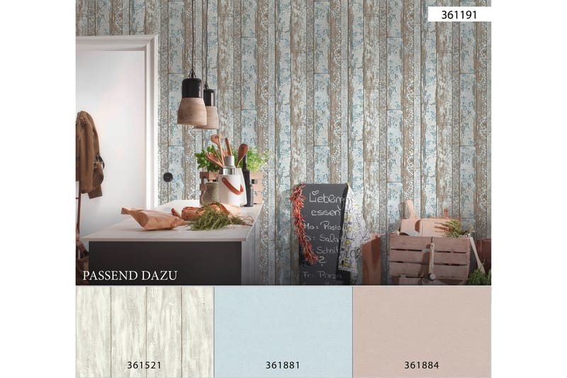 Trelik Tapet Uvevd Blå Brun Grå - AS Creation - Innredning - Veggdekorasjon - Tapeter - Mønstret tapet
