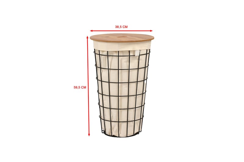 Hami Skittentøyskurv 34 cm - Eik/Svart - Hus & oppussing - Kjøkken & bad - Kjøkken & vaskerom - Tørke & vasketilbehør - Skittentøyskurv