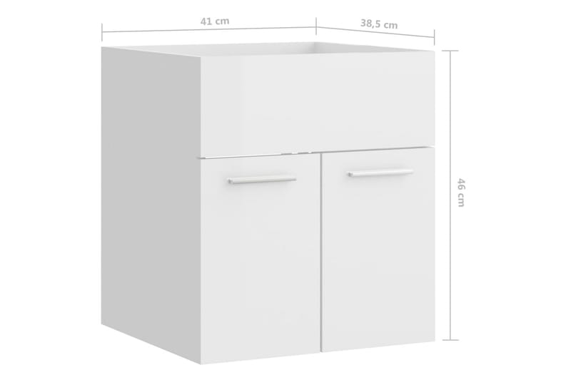Baderomsmøbler 2 stk høyglans hvit sponplate - Hvit - Hus & oppussing - Kjøkken & bad - Kjøkken & vaskerom - Vaskeromsinnredning - Vaskeskap