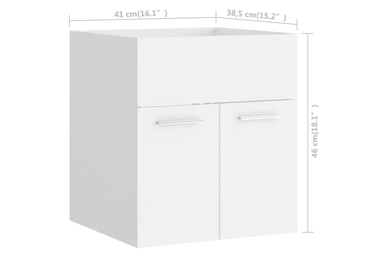 Baderomsmøbler 2 stk hvit sponplate - Hvit - Hus & oppussing - Kjøkken & bad - Kjøkken & vaskerom - Vaskeromsinnredning - Vaskeskap