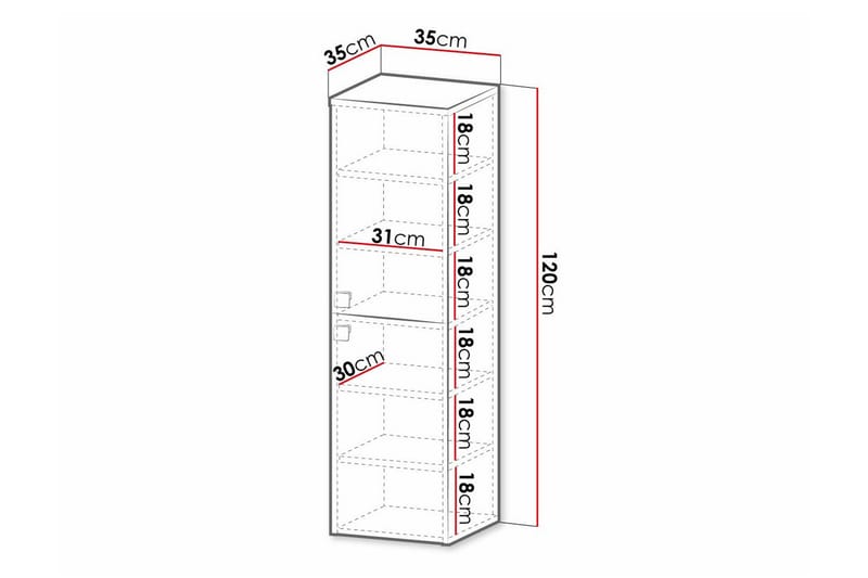 Glenndale Høyskap Baderom 120 cm - Grå - Hus & oppussing - Kjøkken & bad - Kjøkken & vaskerom - Vaskeromsinnredning - Vaskeskap