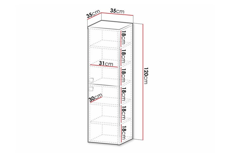 Glenndale Høyskap Baderom 120 cm - Hvid - Hus & oppussing - Kjøkken & bad - Kjøkken & vaskerom - Vaskeromsinnredning - Vaskeskap