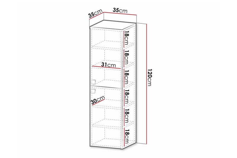 Glenndale Høyskap Baderom 120 cm - Svart - Hus & oppussing - Kjøkken & bad - Kjøkken & vaskerom - Vaskeromsinnredning - Vaskeskap