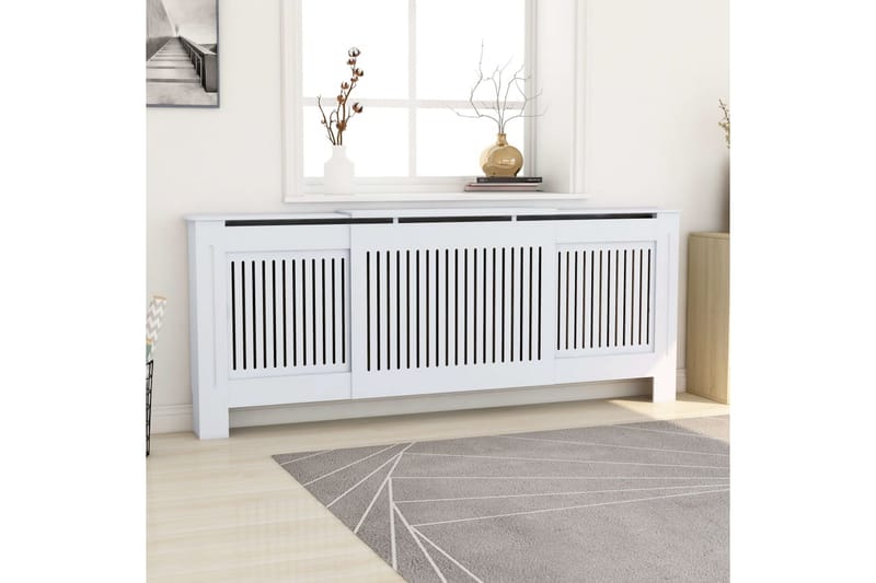 MDF Radiatordeksel 205 cm hvit - Hvit - Hus & oppussing - Klimakontroll - Oppvarming - Varmeelement & radiator - Radiatorskjuler