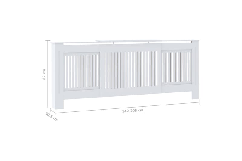 MDF Radiatordeksel 205 cm hvit - Hvit - Hus & oppussing - Klimakontroll - Oppvarming - Varmeelement & radiator - Radiatorskjuler