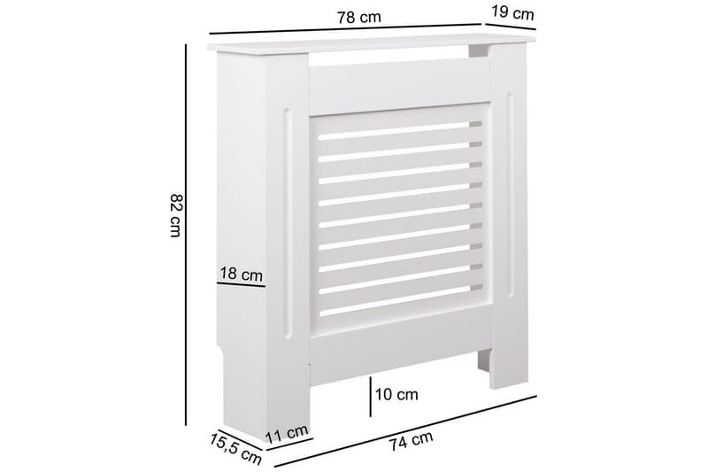 Moening Radiator Benk 78x19 cm - Hvit - Hus & oppussing - Klimakontroll - Oppvarming - Varmeelement & radiator - Radiatorskjuler