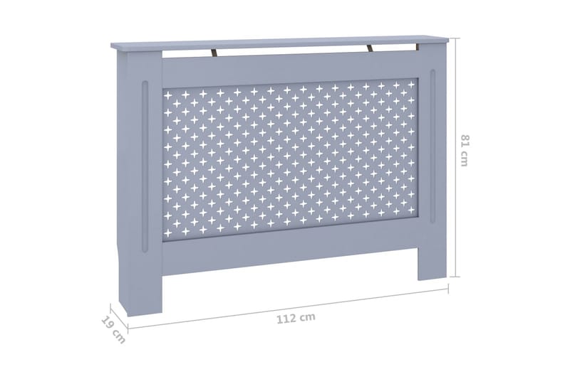 Radiatordeksel antrasitt 112x19x81 cm MDF - Radiatorskjuler