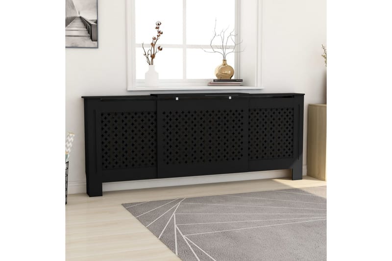 Radiatordeksel MDF svart 205 cm - Svart - Hus & oppussing - Klimakontroll - Oppvarming - Varmeelement & radiator - Radiatorskjuler