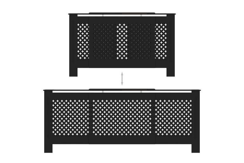 Radiatordeksel MDF svart 205 cm - Svart - Hus & oppussing - Klimakontroll - Oppvarming - Varmeelement & radiator - Radiatorskjuler