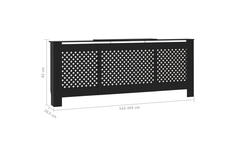 Radiatordeksel MDF svart 205 cm - Svart - Hus & oppussing - Klimakontroll - Oppvarming - Varmeelement & radiator - Radiatorskjuler