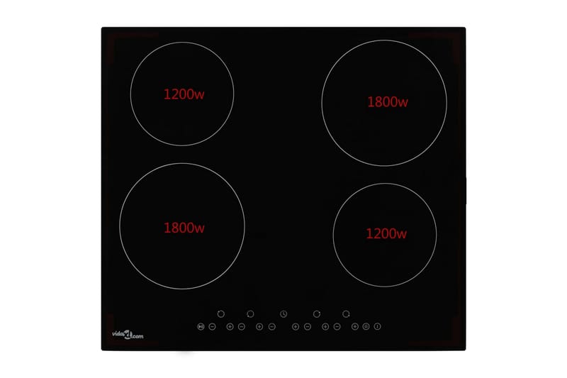 Keramisk komfyr med 4 plater berøringskontroll 6000 W - Husholdning - Hvitevarer - Komfyr - Platetopp - Glasskeramisk kokeplate