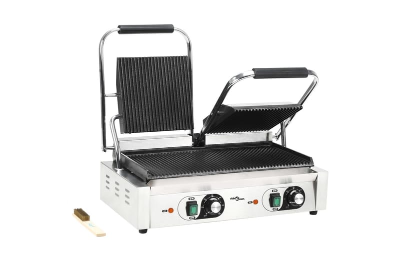 Dobbel riflet paninigrill 3600 W 58x41x19 cm - Husholdning - Matlaging & Baking - Kjøkkenutstyr