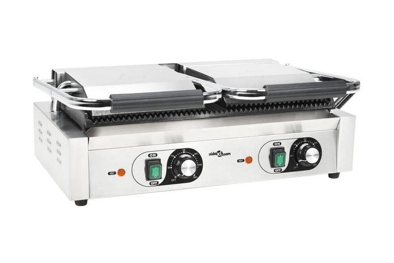 Dobbel riflet paninigrill 3600 W 58x41x19 cm - Husholdning - Matlaging & Baking - Kjøkkenutstyr