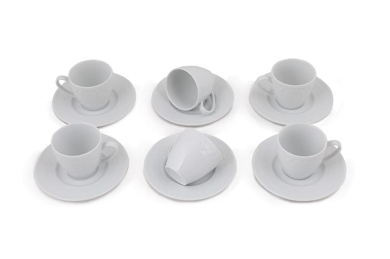 Adine Kaffekoppsett 12 Deler - Porselen/Hvit - Kaffekopp & kaffekrus - Porselen - Mugger & kopper