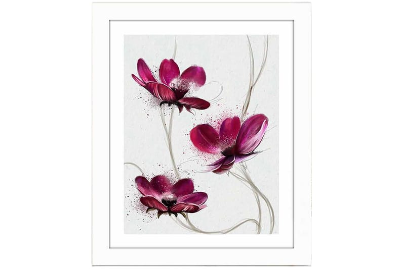 Bilde Floral med Ramme Flerfarget - 22,3x52,8 cm - Innredning - Bilder & kunst