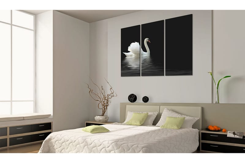 Bilde A lonely white swan 90x60 - Artgeist sp. z o. o. - Innredning - Bilder & kunst - Lerretsbilder