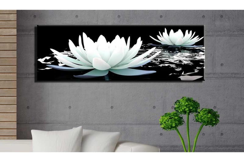 Bilde Alabaster Lilies 150x50 - Artgeist sp. z o. o. - Innredning - Bilder & kunst - Lerretsbilder