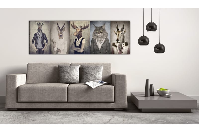 Bilde Animal Masks 120x40 - Artgeist sp. z o. o. - Innredning - Bilder & kunst - Lerretsbilder