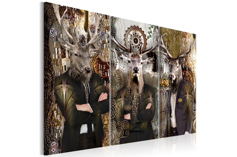 Bilde Animal Trio 3 Parts Brown 120x80 - Artgeist sp. z o. o. - Innredning - Bilder & kunst - Lerretsbilder