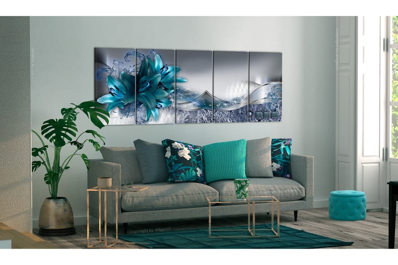 Bilde Arctic Lilies 225x90 - Artgeist sp. z o. o. - Innredning - Bilder & kunst - Lerretsbilder