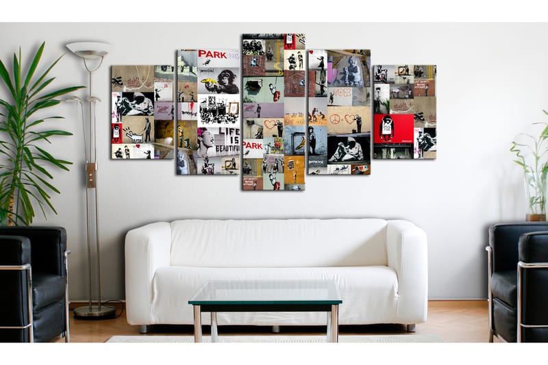 Bilde Art Of Collage Banksy Iv 200x100 - Artgeist sp. z o. o. - Innredning - Bilder & kunst - Lerretsbilder