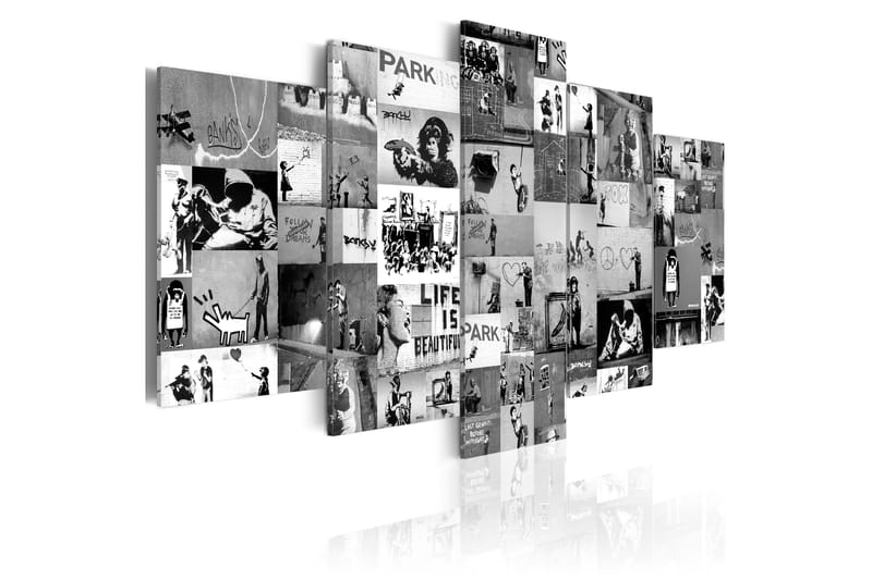 Bilde Banksy Graffiti Collage Iv 100x50 - Artgeist sp. z o. o. - Innredning - Bilder & kunst - Lerretsbilder