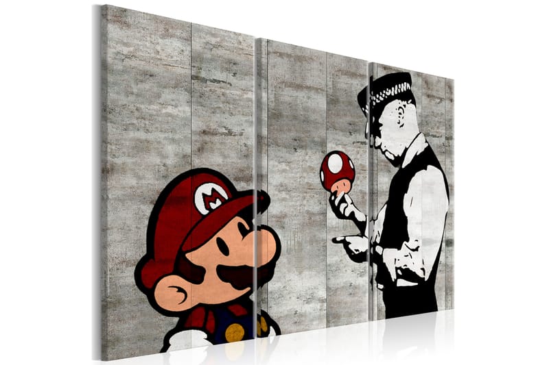 Bilde Banksy Mario Bros 120x80 - Artgeist sp. z o. o. - Innredning - Bilder & kunst - Lerretsbilder