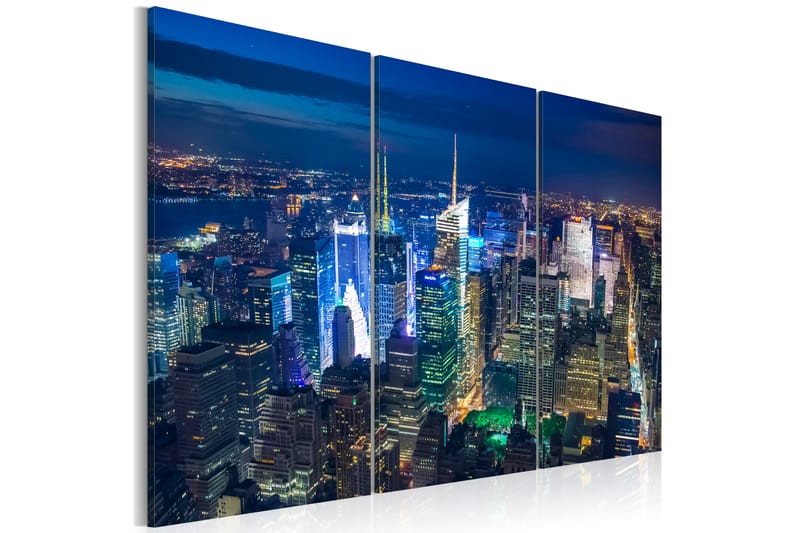 Bilde Bird´S Eye View Of New York City By Night 60x40 - Artgeist sp. z o. o. - Innredning - Bilder & kunst - Lerretsbilder