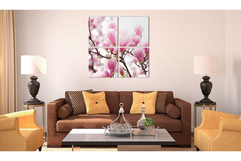 Bilde Blomstrende Magnolia Tre 40x40 - Artgeist sp. z o. o. - Innredning - Bilder & kunst - Lerretsbilder