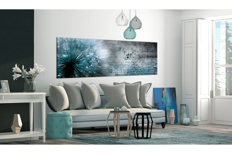 Bilde Blue Dandelion 120x40 - Artgeist sp. z o. o. - Innredning - Bilder & kunst - Lerretsbilder