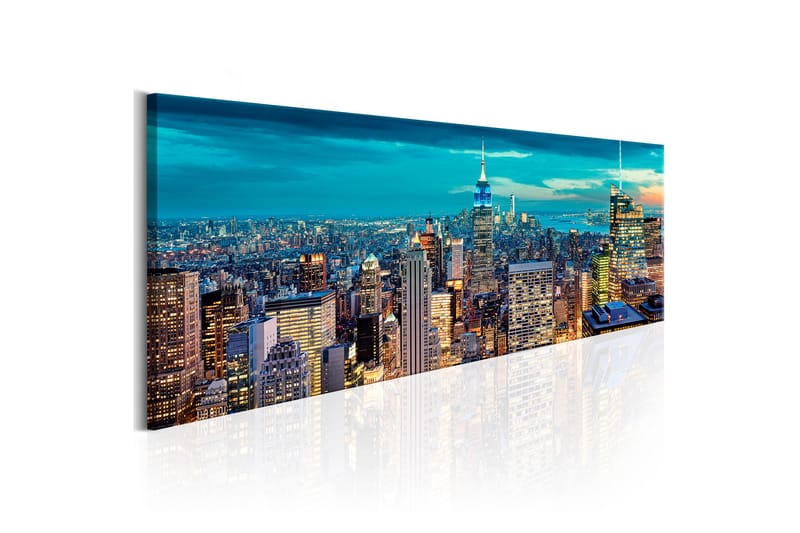 Bilde Blue Metropolis 150x50 - Artgeist sp. z o. o. - Innredning - Bilder & kunst - Lerretsbilder