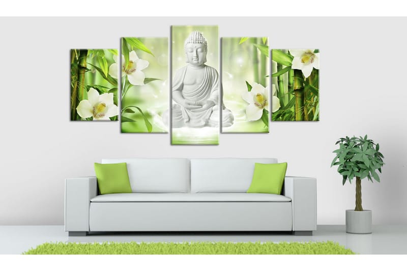 Bilde Buddha And Jasmine 200x100 - Artgeist sp. z o. o. - Innredning - Bilder & kunst - Lerretsbilder