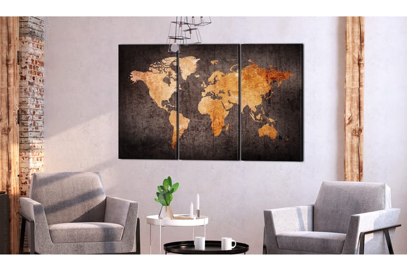 Bilde Chestnut World Map 120x80 - Artgeist sp. z o. o. - Innredning - Bilder & kunst - Lerretsbilder