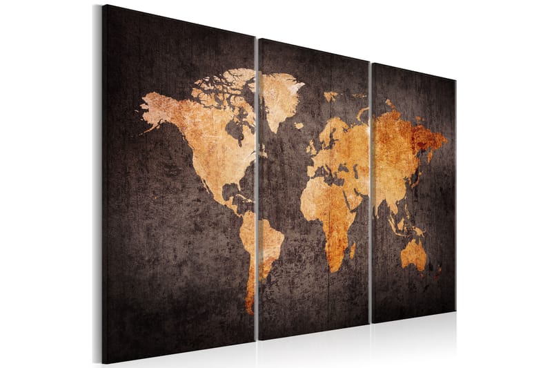 Bilde Chestnut World Map 120x80 - Artgeist sp. z o. o. - Innredning - Bilder & kunst - Lerretsbilder