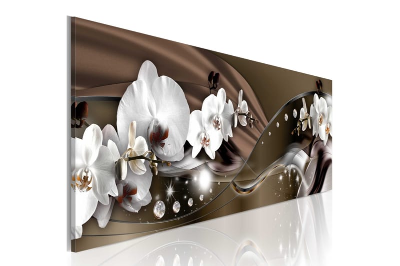 Bilde Chocolate Dance Of Orchid 120x40 - Artgeist sp. z o. o. - Innredning - Bilder & kunst - Lerretsbilder