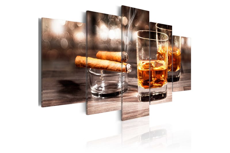 Bilde Cigar And Whiskey 100x50 - Artgeist sp. z o. o. - Innredning - Bilder & kunst - Lerretsbilder