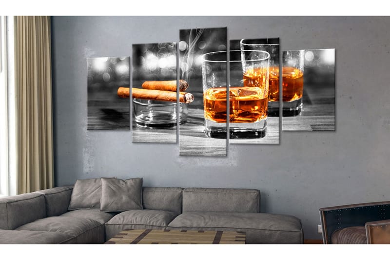 Bilde Cigars And Whiskey 100x50 - Artgeist sp. z o. o. - Innredning - Bilder & kunst - Lerretsbilder