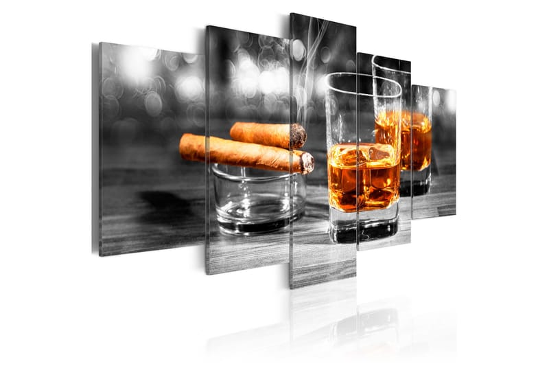 Bilde Cigars And Whiskey 100x50 - Artgeist sp. z o. o. - Innredning - Bilder & kunst - Lerretsbilder