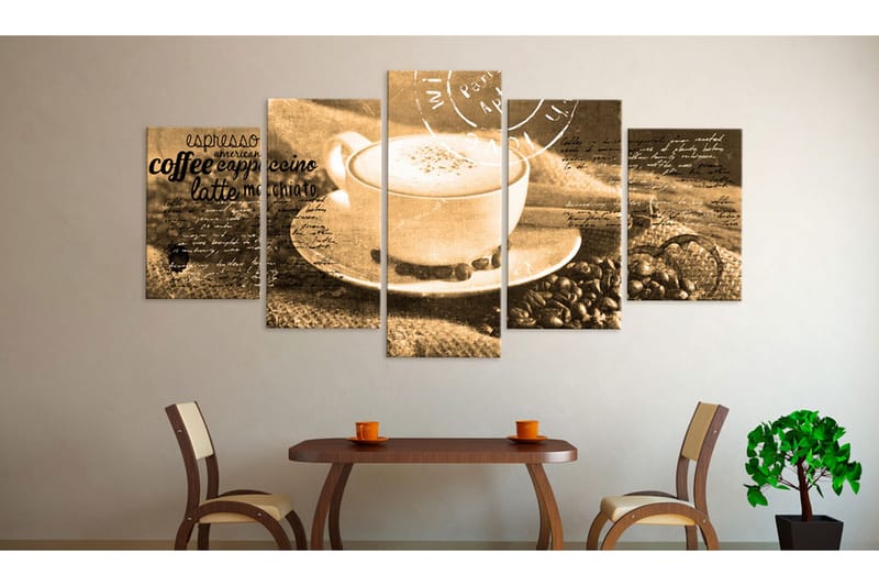 Bilde Coffe Espresso Cappuccino Latte Machiato 200x100 - Artgeist sp. z o. o. - Innredning - Bilder & kunst - Lerretsbilder