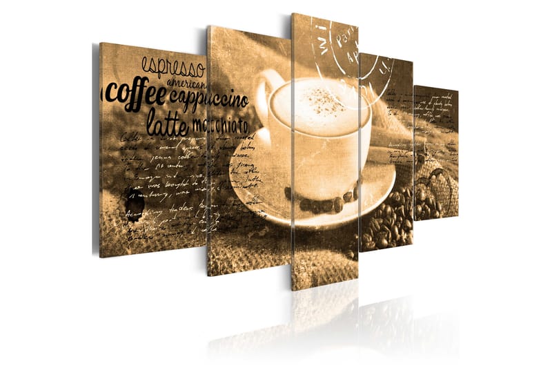 Bilde Coffe Espresso Cappuccino Latte Machiato 200x100 - Artgeist sp. z o. o. - Innredning - Bilder & kunst - Lerretsbilder