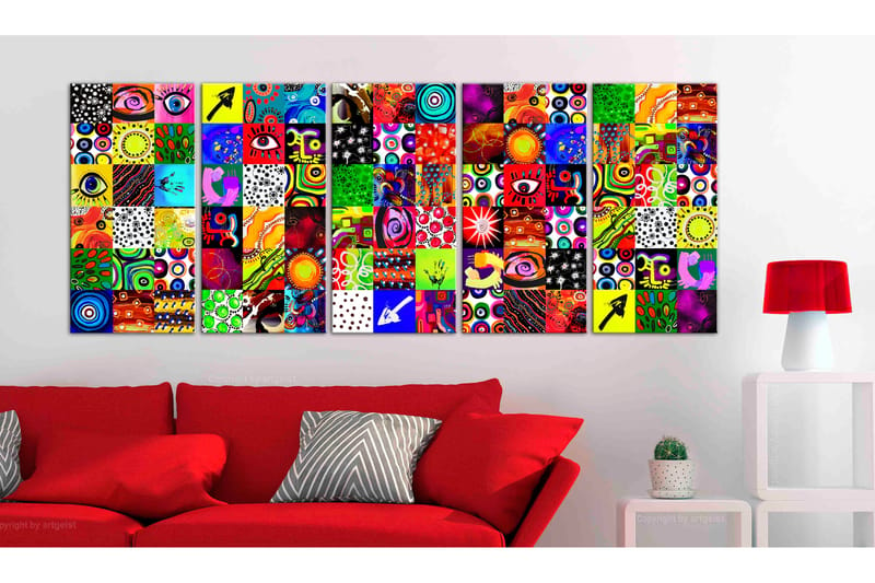 Bilde Colourful Abstraction 225x90 - Artgeist sp. z o. o. - Innredning - Bilder & kunst - Lerretsbilder