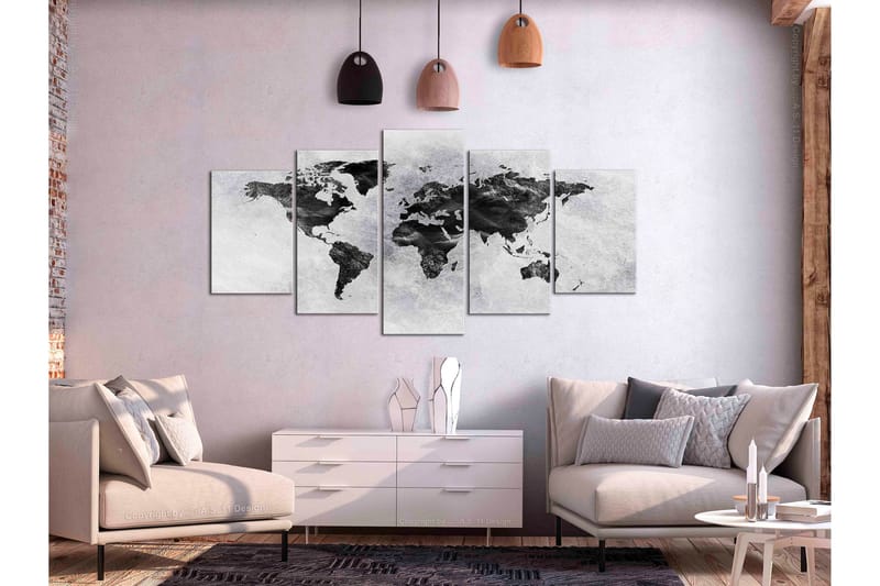 Bilde Concrete World 5 Parts Wide 100x50 - Artgeist sp. z o. o. - Innredning - Bilder & kunst - Lerretsbilder