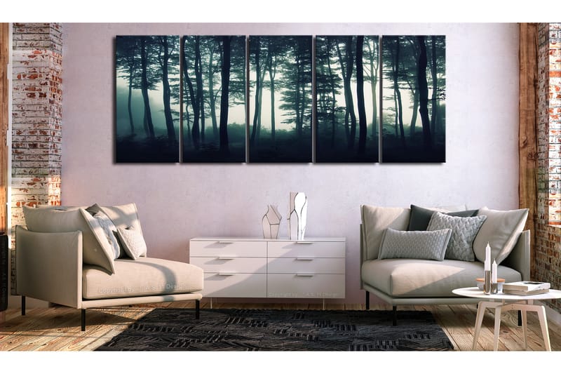 Bilde Dark Forest 5 Parts Narrow 225x90 - Artgeist sp. z o. o. - Innredning - Bilder & kunst - Lerretsbilder